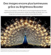 LG OLED evo AI C6 avec Brightness Booster montre une scène sombre où un paon lumineux déploie ses plumes éclatantes et rayonnantes, offrant des lumières plus brillantes avec des détails améliorés et un contraste saisissant.